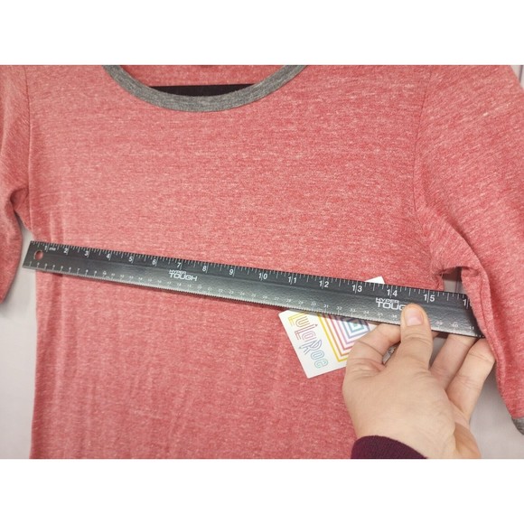 NWT LuLaRoe Dress Women's SZ XS Casual Stretch Sheath Julia Style Pink Gray Trim - Picture 11 of 16